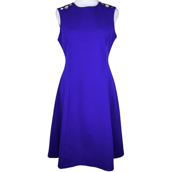 Calvin Klein Dresses Calvin Klein Royal Blue Button Shoulders Fit